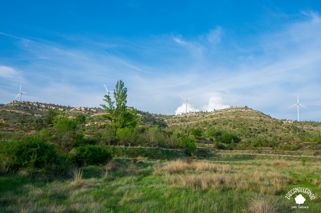 El parque eólico Muela Cubillo, junto a la población de El Cubillo, es uno de los más grandes de la provincia de Cuenca